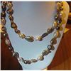 Image 1 : GRAY BEIGE FRESH WATER PEARLS SILVER COINS TWO STRANDS