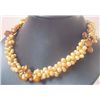 Image 4 : Three strand Champagne Fresh Water Pearl and Brown Coin