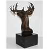 Image 3 : Large Bronze Bust Sculpture Elk