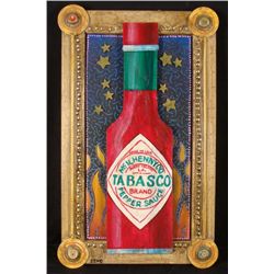 Bob Zeno Tabasco Hot Sauce Orig Folk Art 3D Mixed Media