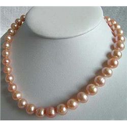 Charming 8-9mm Pink Akoya Cultured Pearl Necklace 17~