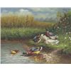 Image 1 : 8 X 10 Oil on Board ~Ducks in Pond~