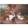 Image 1 : 5 x 7 Oil on Board ~Bunnies at Play~ Signed C.Granet