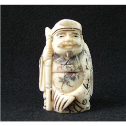 MWF1542F Handcarved Ox Bone Netsuke Figure