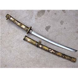 VINTAGE JAPANESE SAMURAI SWORD ELEGANT COPPER SAYA MW