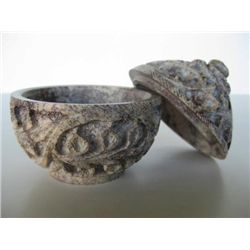 RARE Carved Marble Bowl ~ wonderful detail 3~ W MWF104