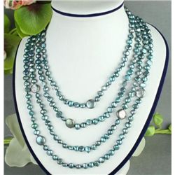 MWF1097 - GORGEOUS FOUR STRAND GRAY PEARL&COIN PEARL NE