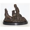 Image 1 : Lovely Bronze Sculpture Woman and Wolves