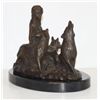 Image 2 : Lovely Bronze Sculpture Woman and Wolves