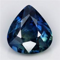 SPECTACULAR UNHEATED 0.76ct PEAR NATURAL GREENISH BLUE