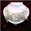 Image 4 : HANDMADE VICTORIAN OOAK PEARL AND RIBBON BIB NECKLACE A