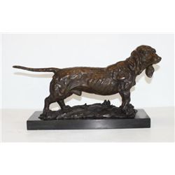 Handsome Dachshund Bronze Sculpture After Debvt