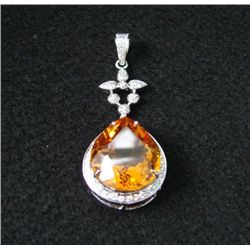 GT0041 Citrine & Diamond Pendant