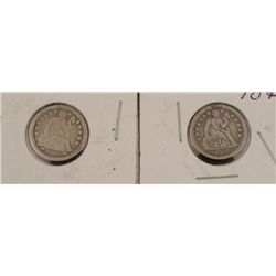 1853 & 1856 Seated Liberty Silver Dimes