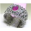 Image 1 : Michael Christoff Ruby & Diamond 14K Wht Gold Ring Sz 7