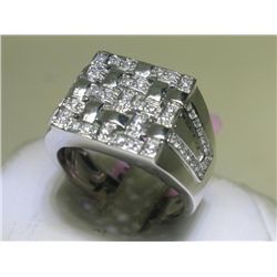 All Diamond Men's Ring .55 Carat Size 10 14K White Gold