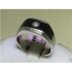 Onyx and .09 Carat Diamond Men's Ring Size 10 1/2