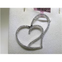 All Diamonds 14K White Gold Heart Design Pendant