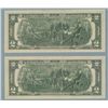 Image 2 : (2) 1976 $2 Bills Consecutive # Notes G Mint Chicago