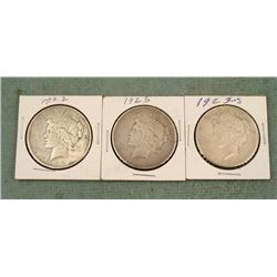 1922, 1923, 1923-S Silver Peace Dollars
