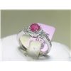 Image 1 : .25 CT Diamonds and Ruby 14K White Gold Ring Size 6 3/4
