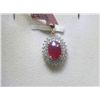 Image 1 : Ruby and .23 Carat Diamonds 14K Yellow Gold Pendant