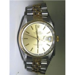 Rolex Two-Tone Gold Bezel Gold Dial Watch