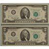 Image 1 : 2 UNC Consec Number $2 Dollar 1976 Bills G Mint Chicago
