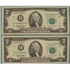 Image 1 : 2 Consec # 1995 $2 Bills Notes F Mint Atlanta