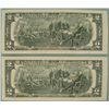 Image 2 : 2 Consec # 1995 $2 Bills Notes F Mint Atlanta