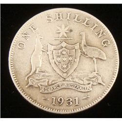 Hi-Grade Australian Silver One Shilling Coin -Rare