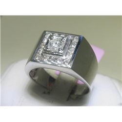All Diamonds .39 CT Men's 14K White Gold Ring Size 11
