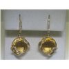 Image 1 : Citrine and .51 ct Diamonds 14K Yellow Gold Earrings