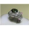 Image 1 : Tourmaline and .58 CT Diamonds 18K White Gold Ring