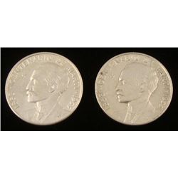 2 UNC Cuban 1953 Silver 25 Centavos Coins