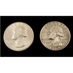 2 Dif Date UNC Washington Quarters 1960-D, 1964-D Toned