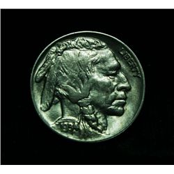 1934-p Buffalo Nickel 5c Grades Choice Uncirculated ms64