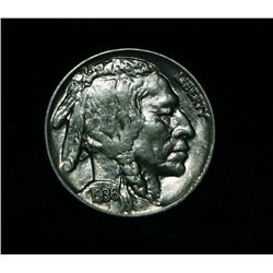 1936-p Buffalo Nickel 5c Grades Select Uncirculated ms63