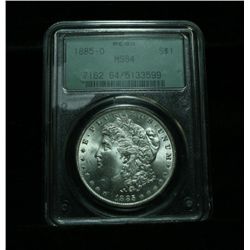 PCGS "OGH" 1885-o Morgan Dollar Graded Choice Uncirculated ms64  PCGS Old Green Holder OGH
