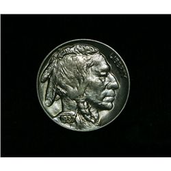 1937-d Buffalo Nickel 5c Grades Choice Uncirculated ms64