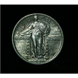 1920-p Standing Liberty Quarter 25c Select Uncirculated ms63 FH FS  Full Head Full Shield