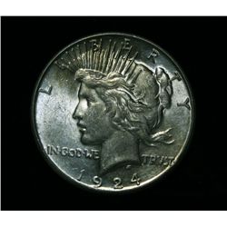 1924-s Peace Dollar $1 Grades ms62  SEMI-KEY