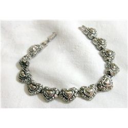 Ladies Bracelet  Vintage Look Hearts