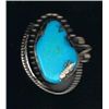 Image 1 : Silver and Turquoise Ring  Southwestern Style  Center Stone is 1"  Nice