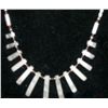 Image 1 : Southwestern Style Necklace with Freshwater Pearls, Silver, and Garnet  beads Rose Quartz Spokes