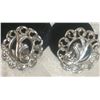 Image 1 : Vintage Sarah Coventry Earrings  1 1/4" Round  Silver/Silvertone  Swirl Openwork Design Clip  Signed