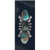 Image 1 : Silver and Turqouise Native American Ring 1 3/4" x 1/2"   Signed "ITP"  Vintage
