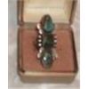 Image 3 : Silver and Turqouise Native American Ring 1 3/4" x 1/2"   Signed "ITP"  Vintage