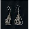 Image 1 : Liquid Silver Earrings 2 1/2" Dangles Marked Sterling and with Makers Mark