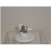 Image 2 : Silver Ring  Floral Design with Large Round Center Southwestern Style Ring Marked STER